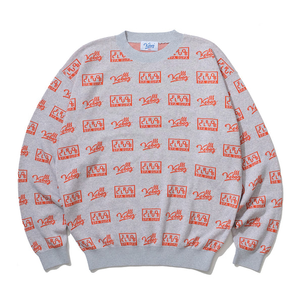 Froclub x KEBOZ Multi Logo Cotton Knit Sweater